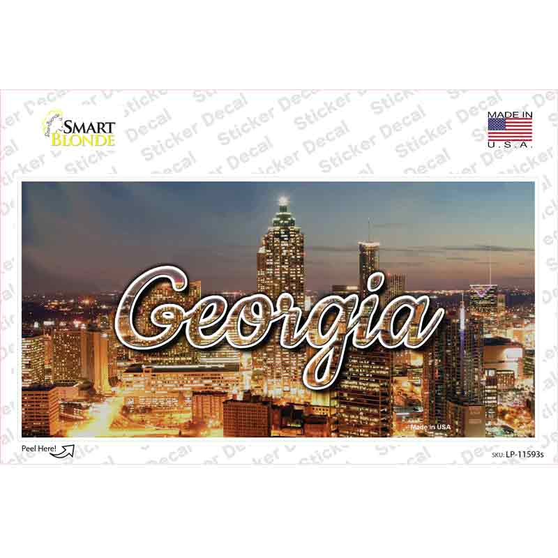 Georgia City Lights State Novelty Sticker Decal Small