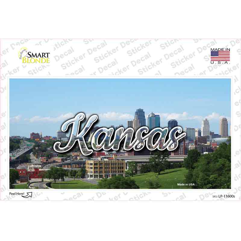 Kansas Downtown Skyline State Novelty Sticker Decal Small