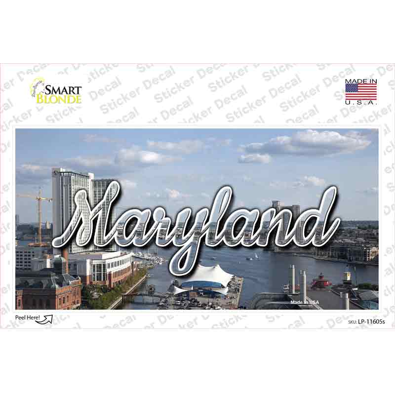 Maryland River Skyline State Novelty Sticker Decal Small