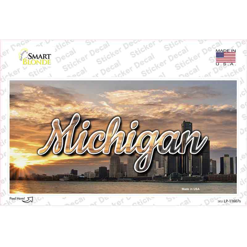 Michigan City Sunset State Novelty Sticker Decal Small