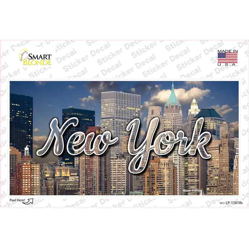 New York City Skyline State Novelty Sticker Decal Small