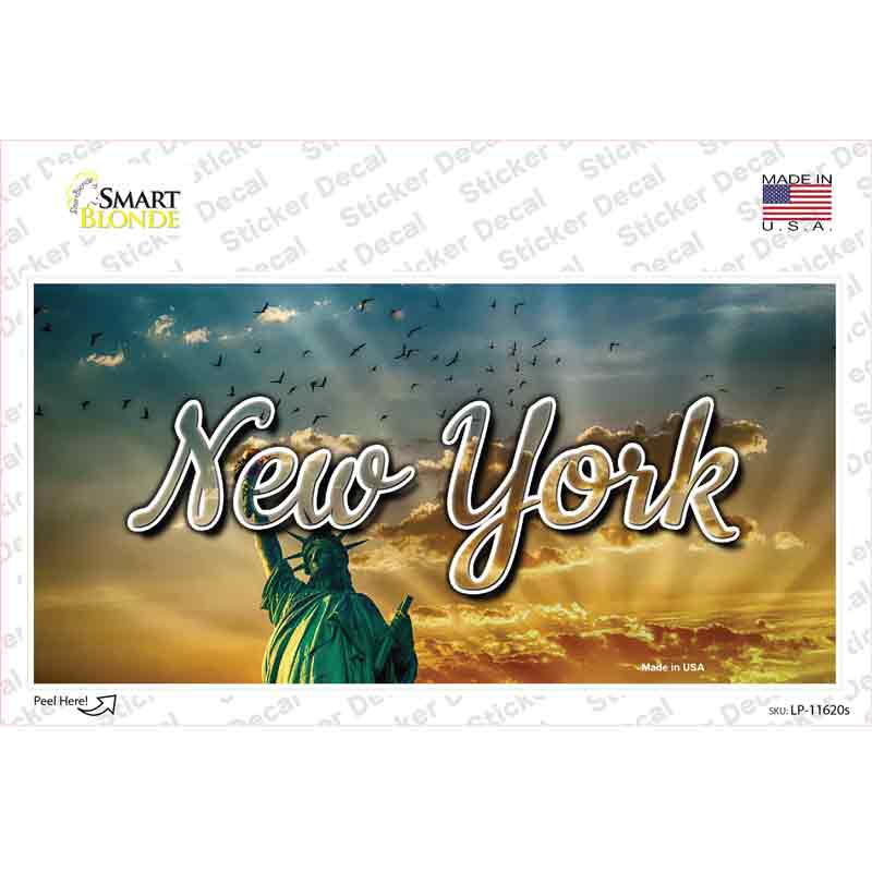 New York Lady Liberty Skyline State Novelty Sticker Decal Small