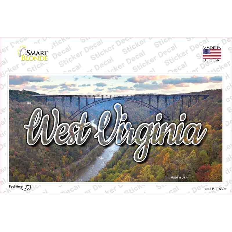 West Virginia River Bridge State Novelty Sticker Decal Small