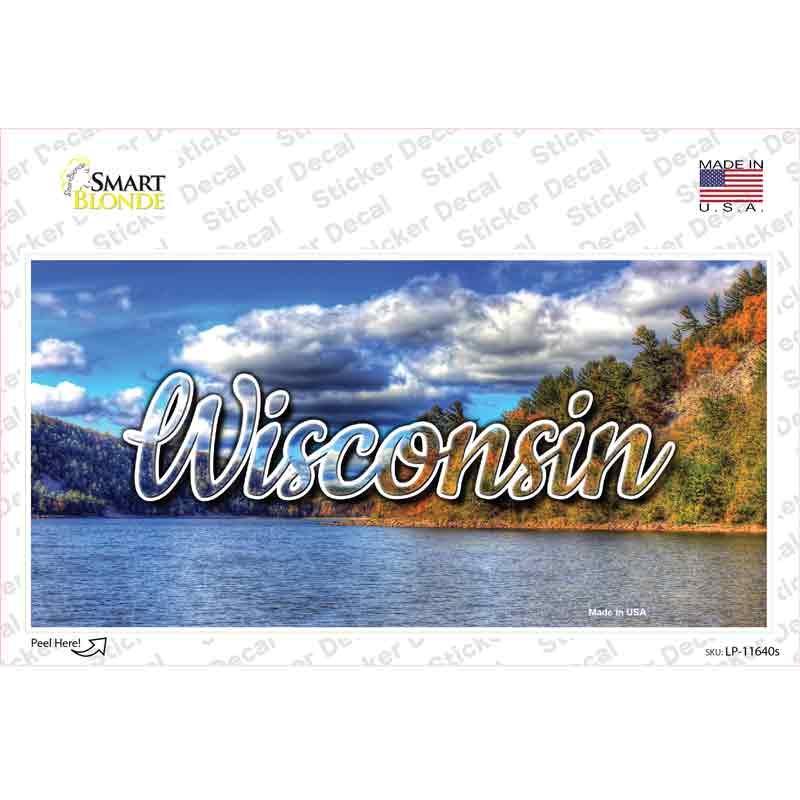 Wisconsin Colorful Lake State Novelty Sticker Decal Small