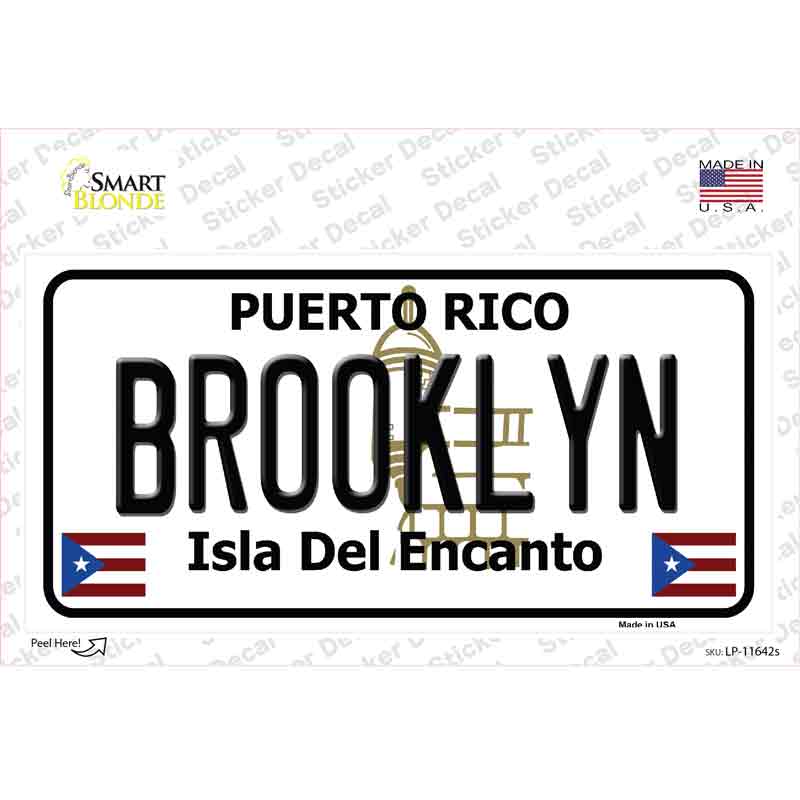 Brooklyn Puerto Rico Novelty Sticker Decal Small