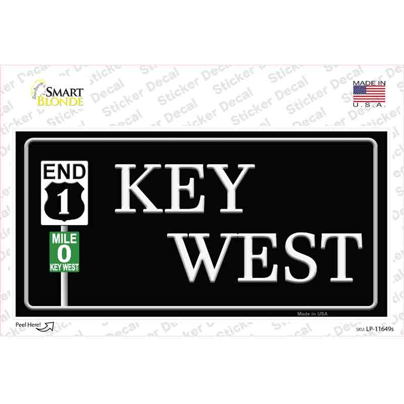 Key West Highway Novelty Sticker Decal Small