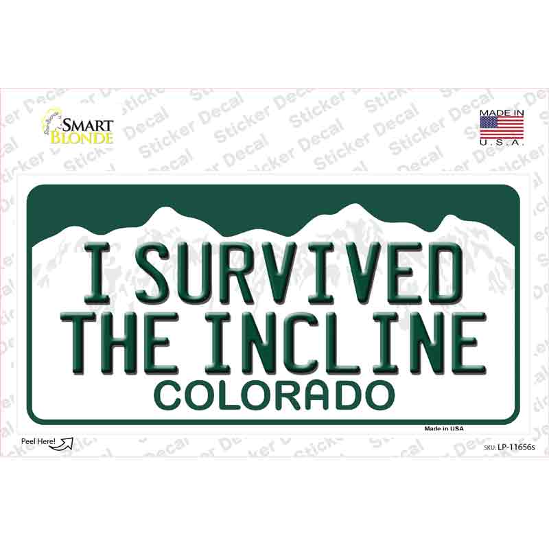 I Survived The Incline Colorado Novelty Sticker Decal Small