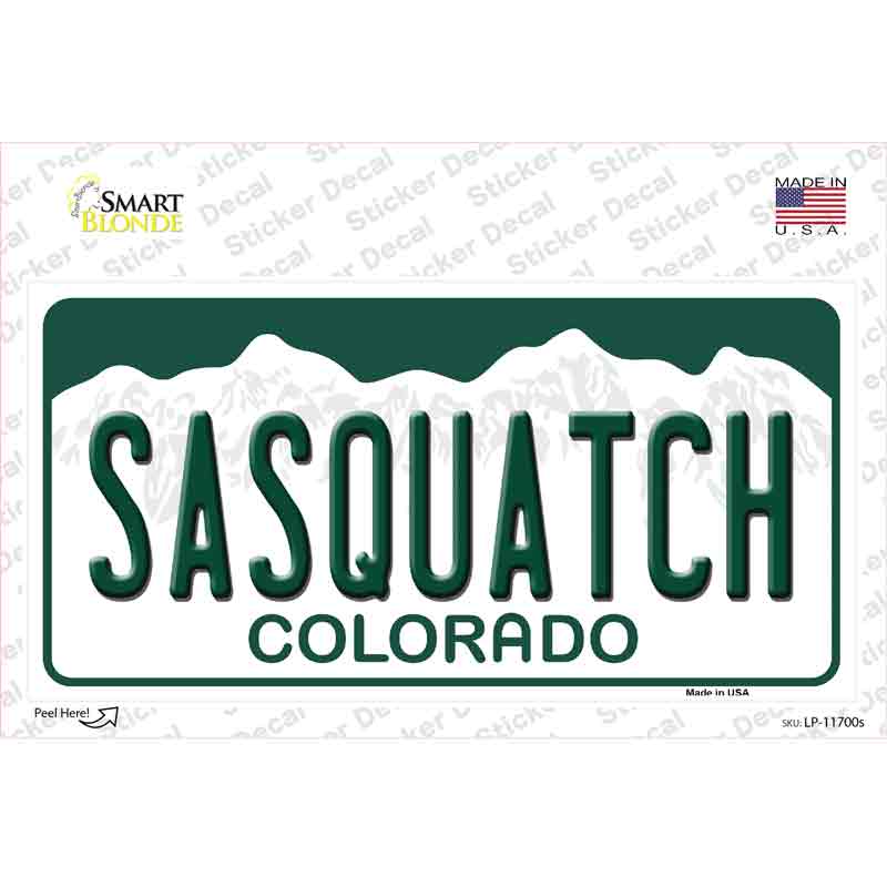 Sasquatch Colorado Novelty Sticker Decal Small