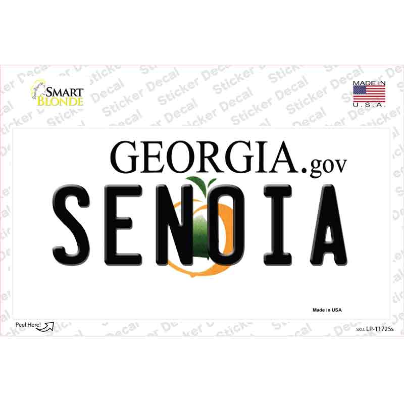 Senoia Georgia State Novelty Sticker Decal Small