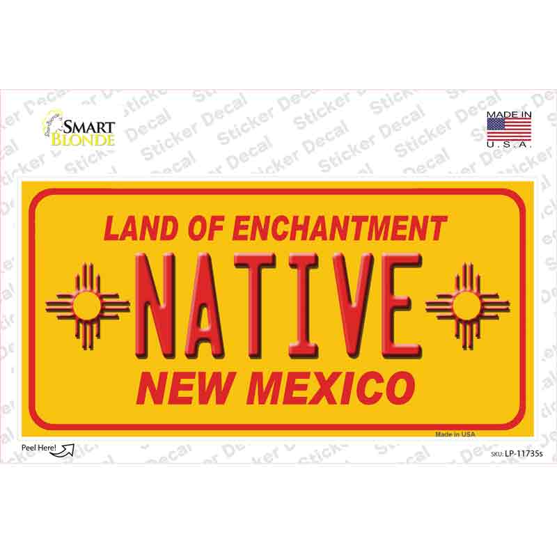 Native New Mexico Yellow State Novelty Sticker Decal Small