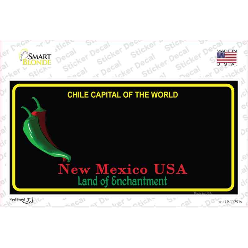 New Mexico Blank Black State Novelty Sticker Decal Small