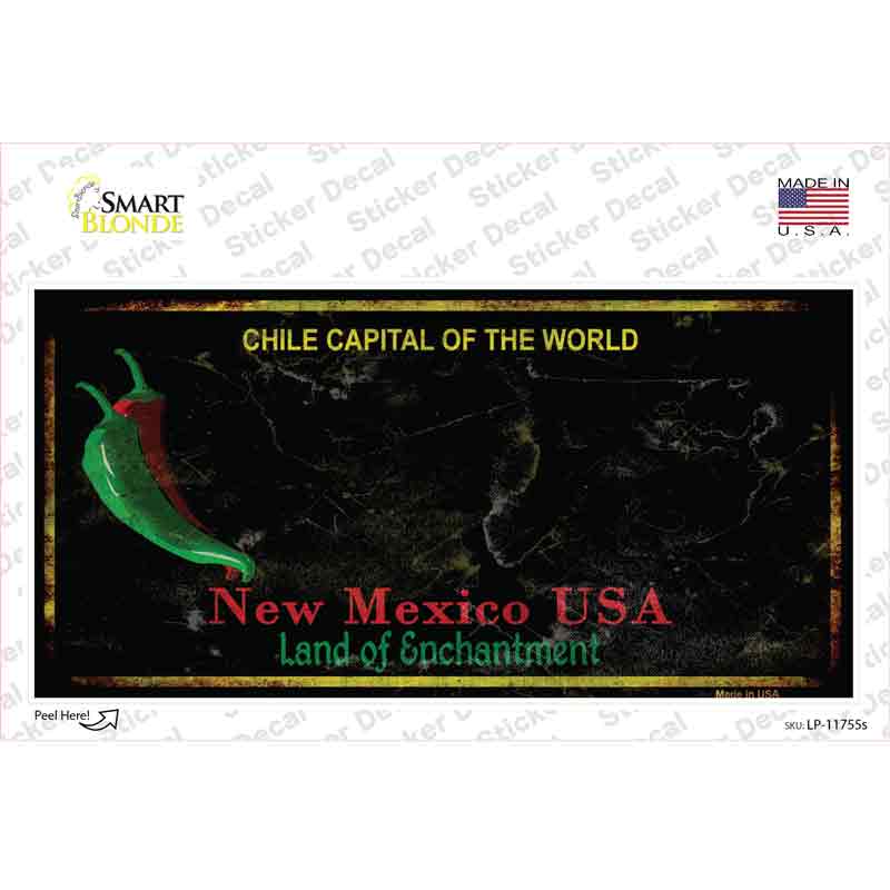 New Mexico Black Blank Rusty State Novelty Sticker Decal Small