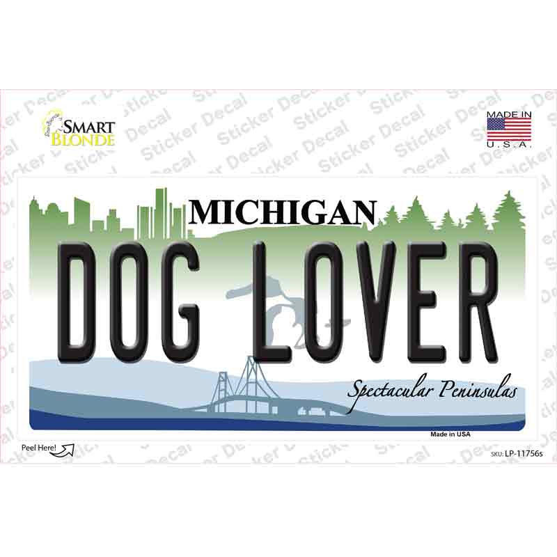 Michigan Dog Lover Novelty Sticker Decal Small