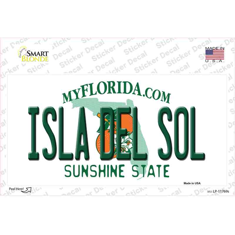 Isla Del Sol Florida Novelty Sticker Decal Small