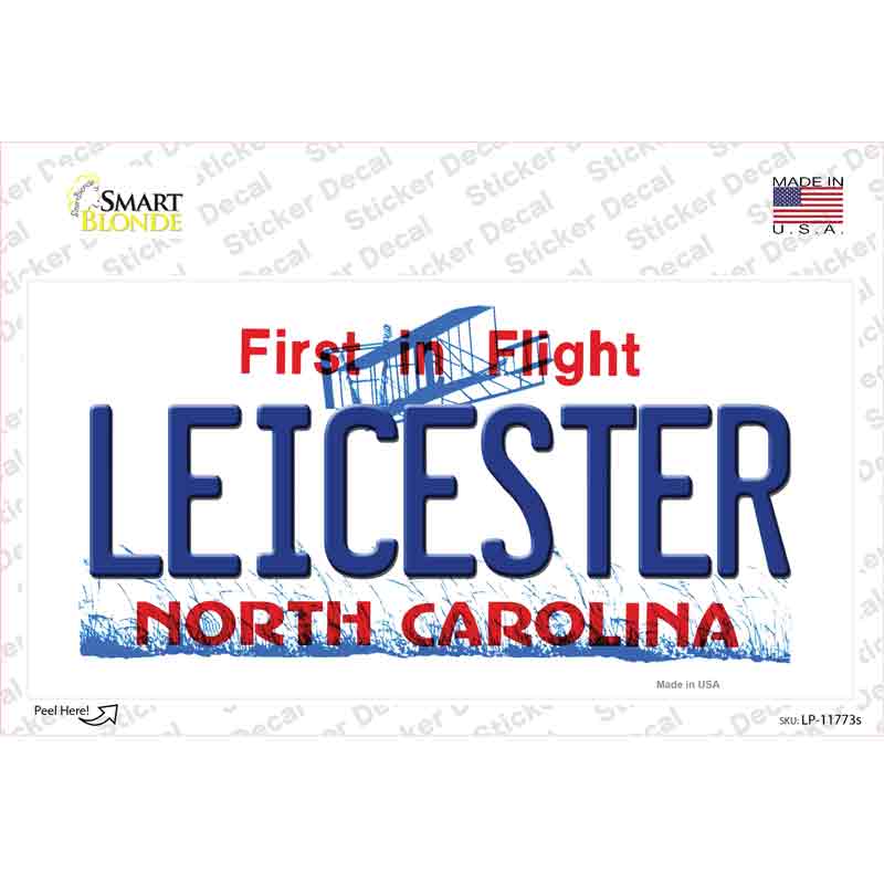 Leicester North Carolina State Novelty Sticker Decal Small