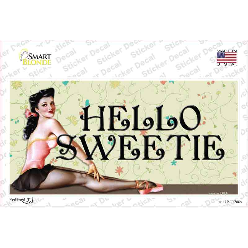 Hello Sweetie Vine Pinup Novelty Sticker Decal Small