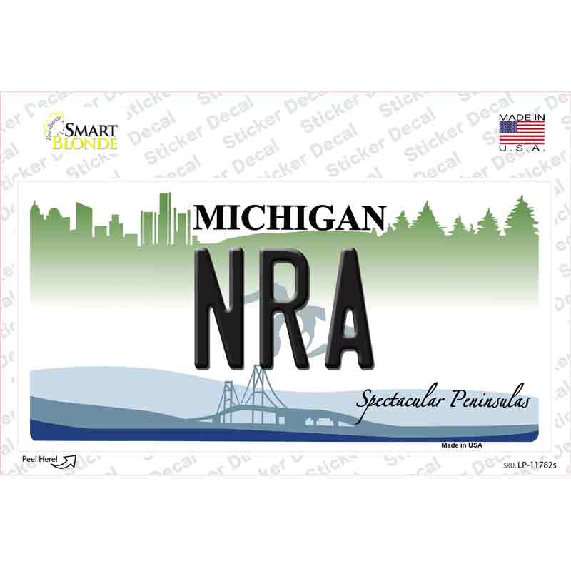 NRA Michigan Novelty Sticker Decal Small