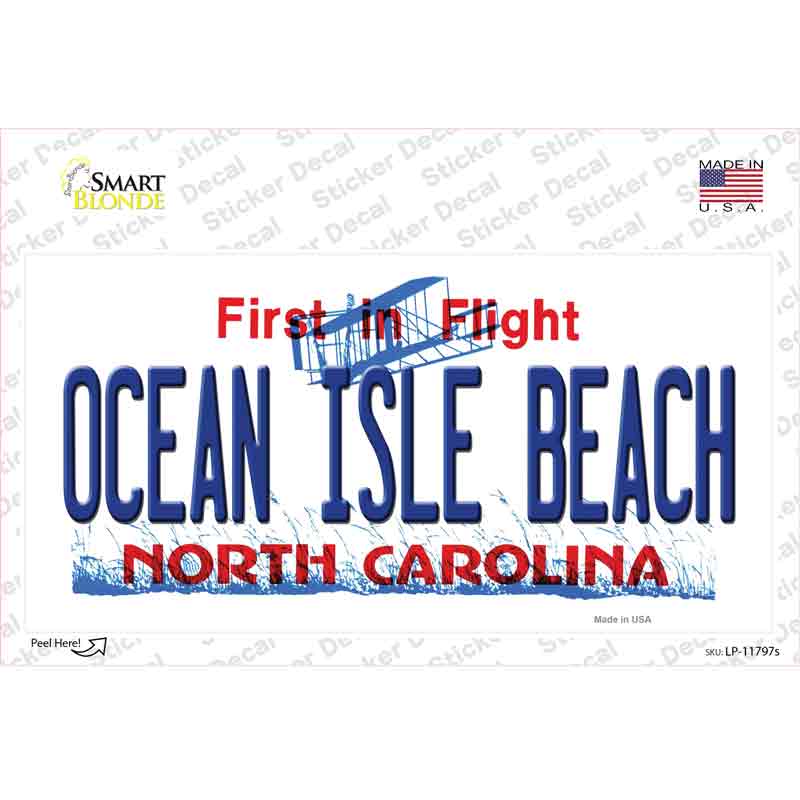 Ocean Isle Beach North Carolina Novelty Sticker Decal Small