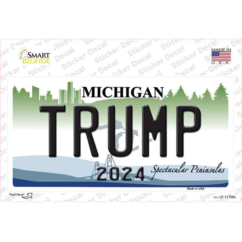 Trump 2020 Michigan Background Novelty Sticker Decal Small