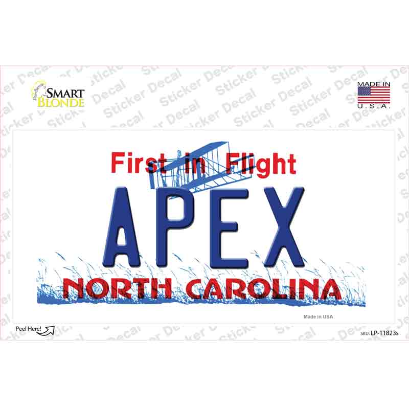 Apex North Carolina Novelty Sticker Decal Small