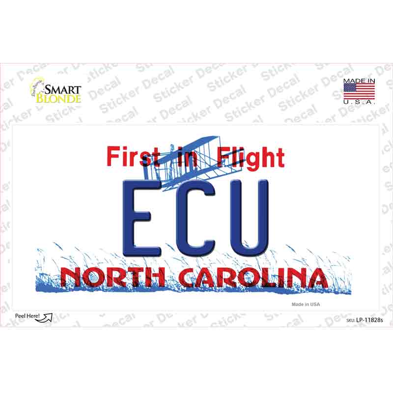 ECU North Carolina Novelty Sticker Decal Small