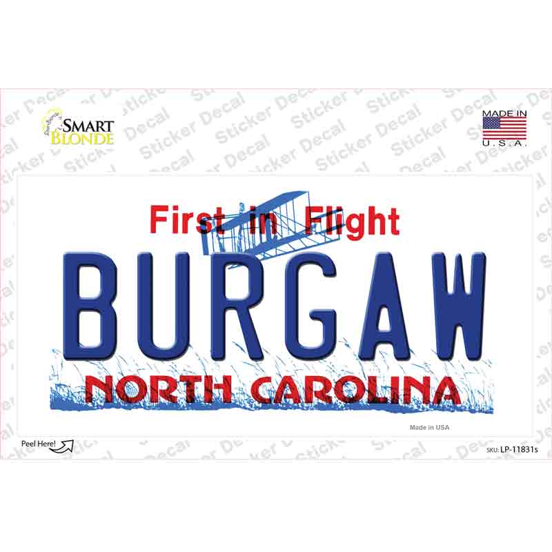 Burgaw North Carolina Novelty Sticker Decal Small