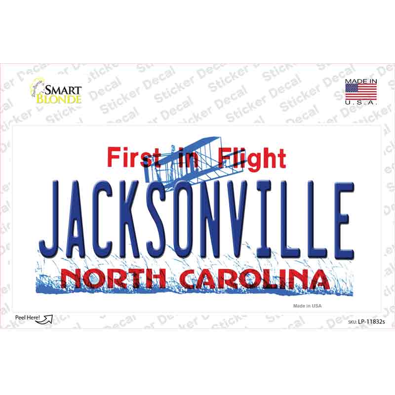 Jacksonville North Carolina Novelty Sticker Decal Small