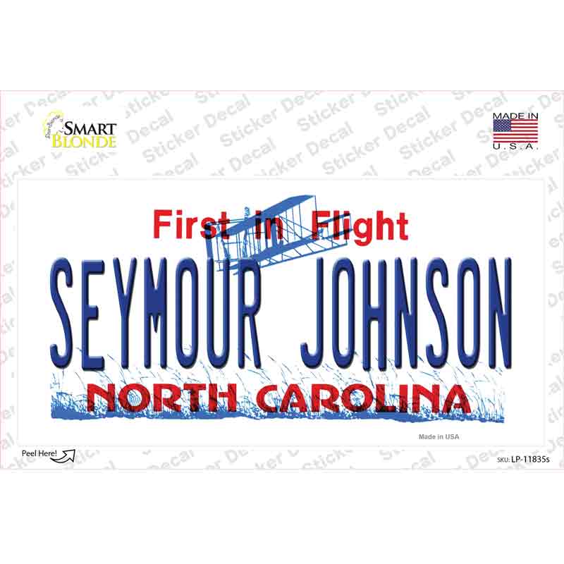 Seymour Johnson North Carolina Novelty Sticker Decal Small