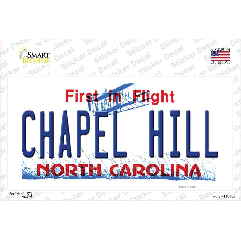 Chapel Hill North Carolina Novelty Sticker Decal Small