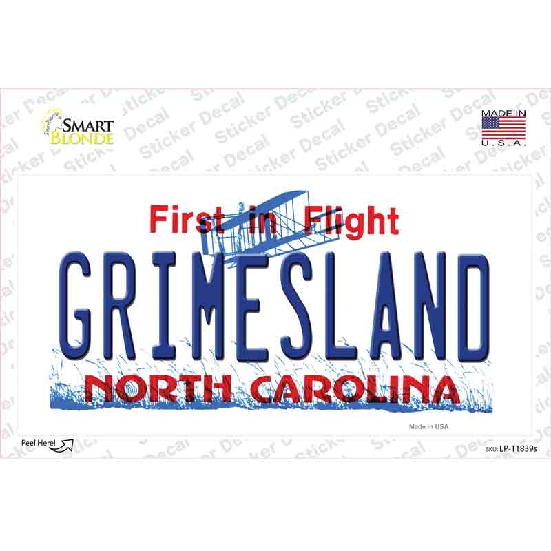 Grimesland North Carolina Novelty Sticker Decal Small