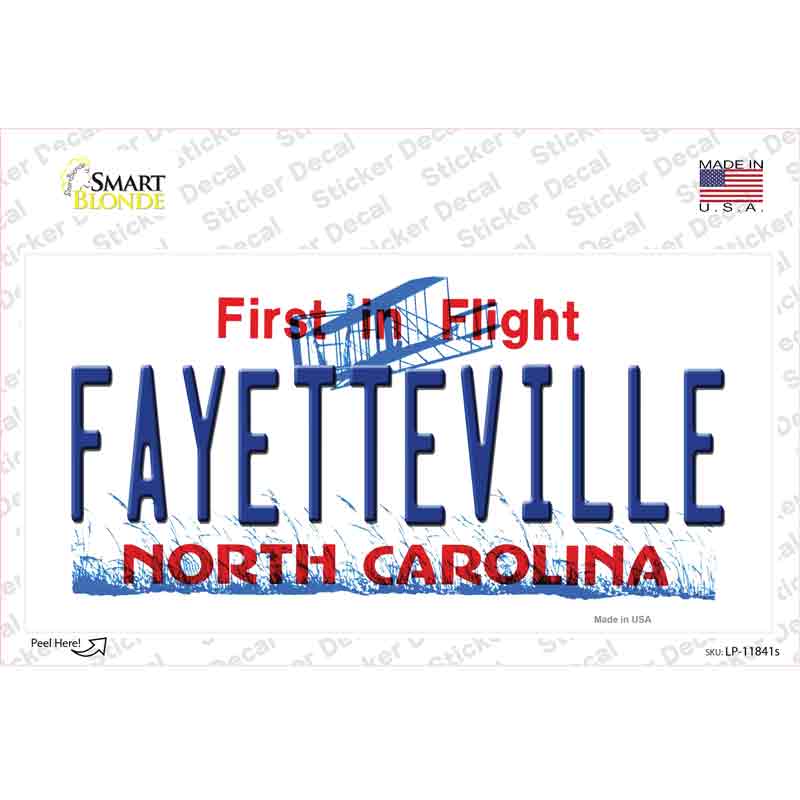 Fayetteville North Carolina Novelty Sticker Decal Small