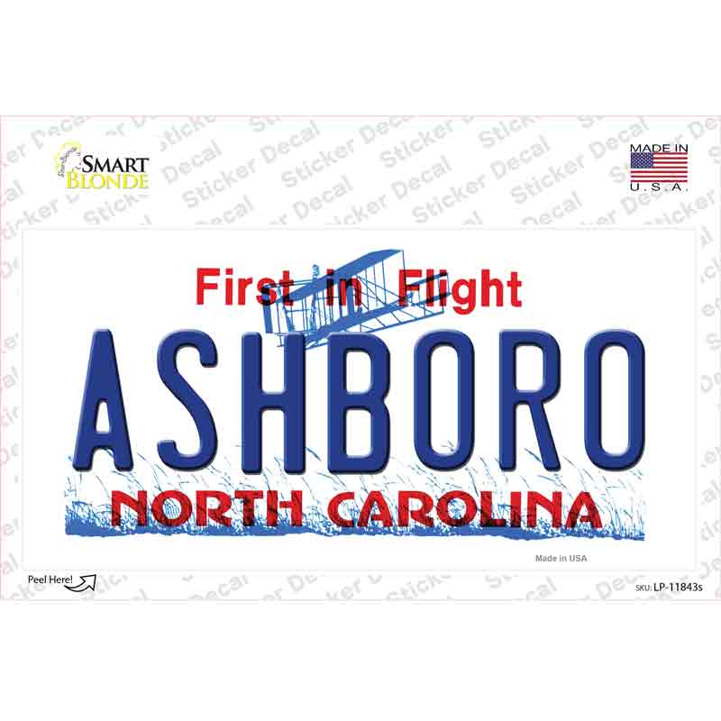 Ashboro North Carolina Novelty Sticker Decal Small