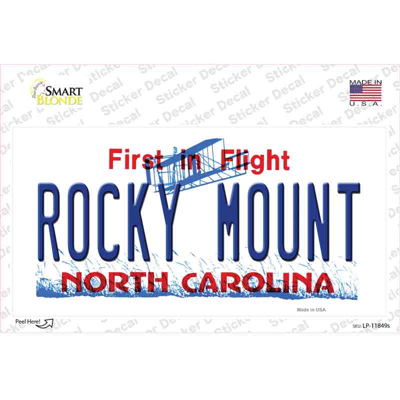 Rocky Mount North Carolina Novelty Sticker Decal Small