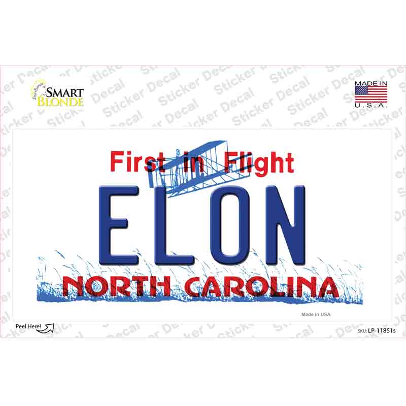 Elon North Carolina Novelty Sticker Decal Small