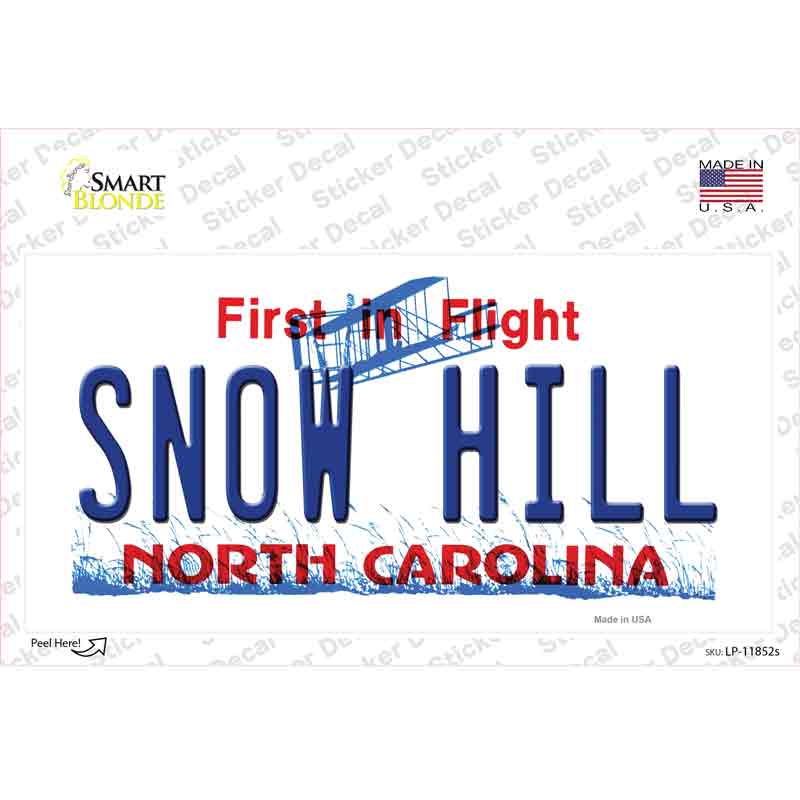 Snow Hill North Carolina Novelty Sticker Decal Small