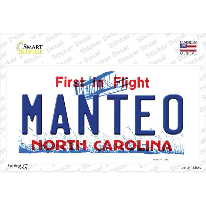 Manteo North Carolina Novelty Sticker Decal Small