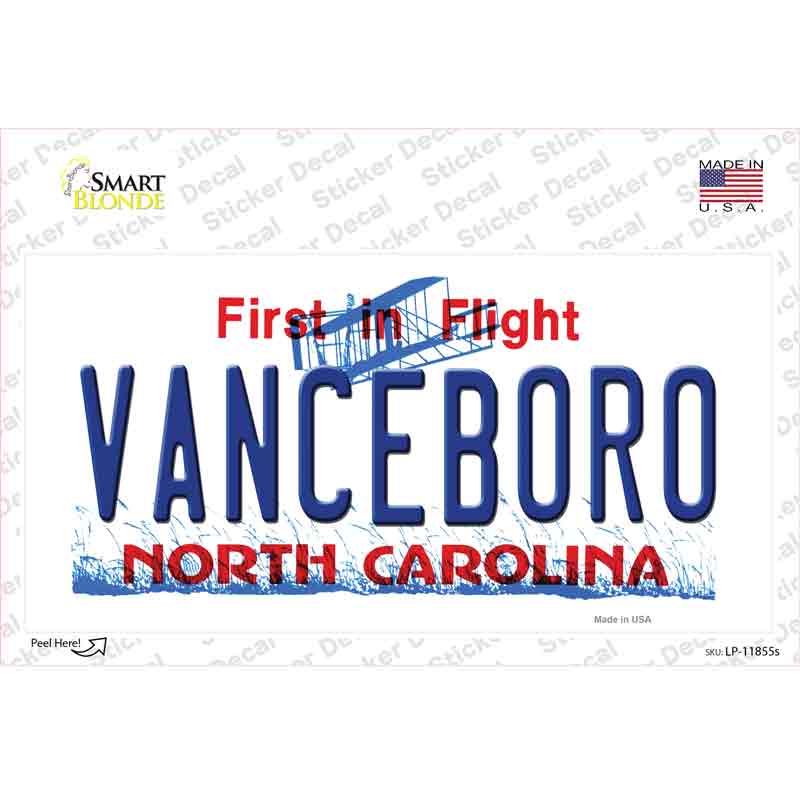 Vanceboro North Carolina Novelty Sticker Decal Small