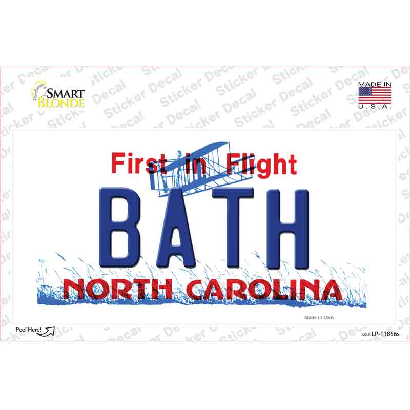 Bath North Carolina Novelty Sticker Decal Small