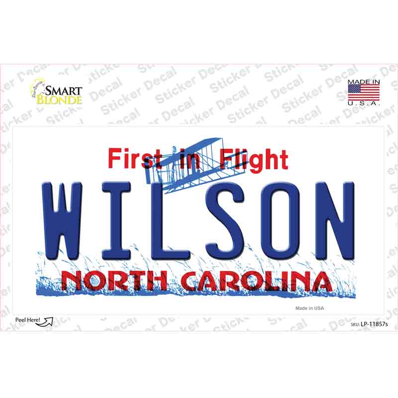 Wilson North Carolina Novelty Sticker Decal Small