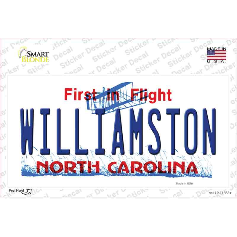 Williamston North Carolina Novelty Sticker Decal Small