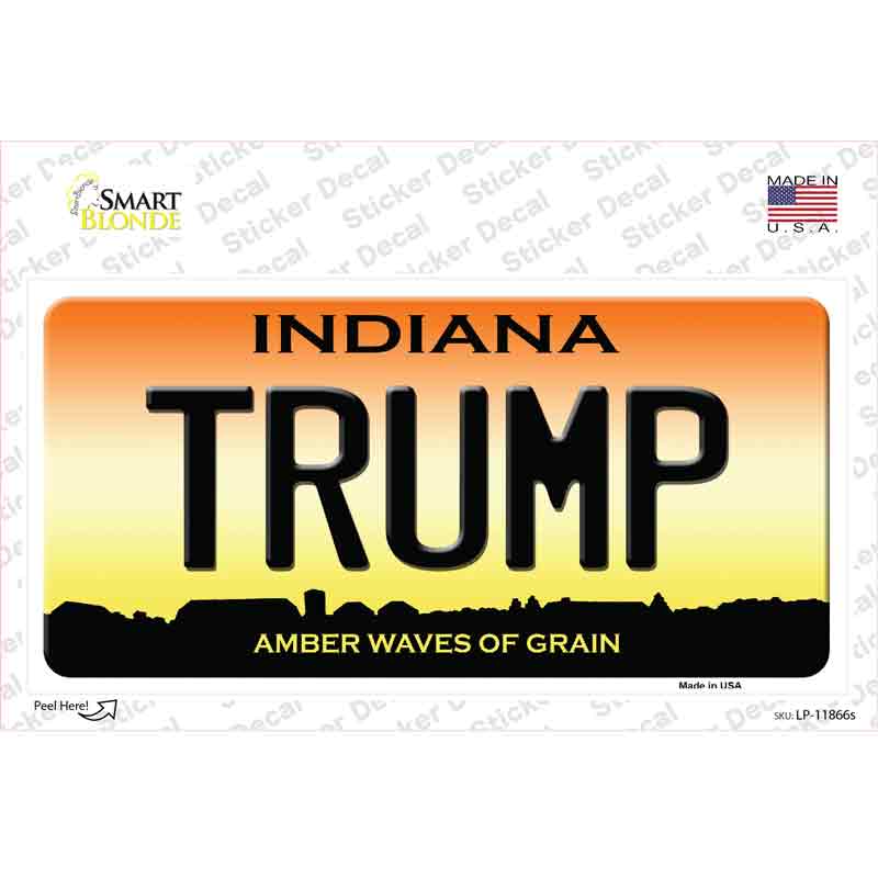 Trump Indiana Novelty Sticker Decal Small