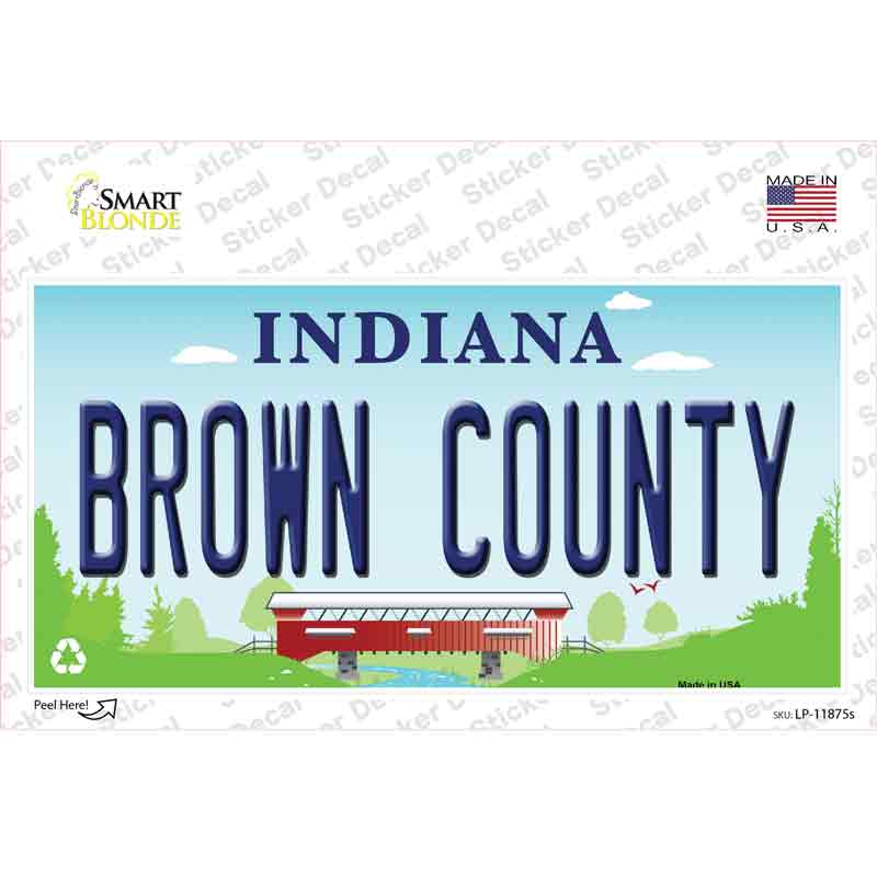 Brown County Indiana Novelty Sticker Decal Small