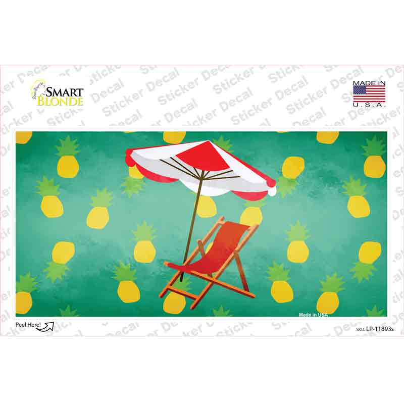 Chair and Umbrella Novelty Sticker Decal Small