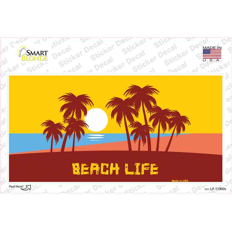 Beach Life Novelty Sticker Decal Small