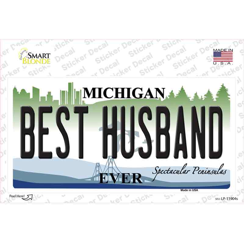 Michigan Best Husband Novelty Sticker Decal Small