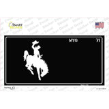 Wyoming Black Novelty Sticker Decal Small