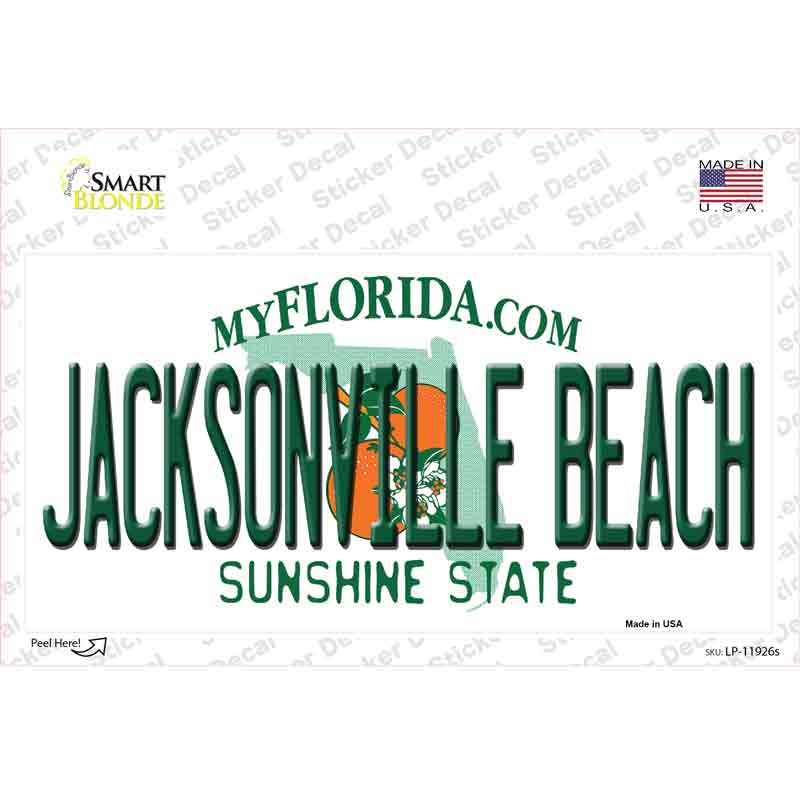 Florida Jacksonville Beach Novelty Sticker Decal Small