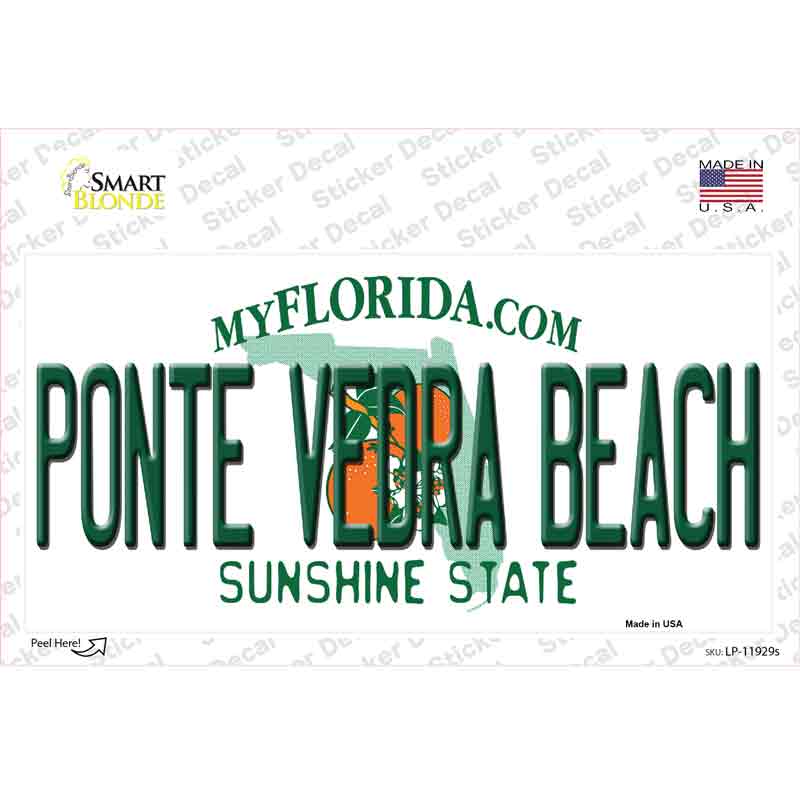 Florida Ponte Vedra Beach Novelty Sticker Decal Small