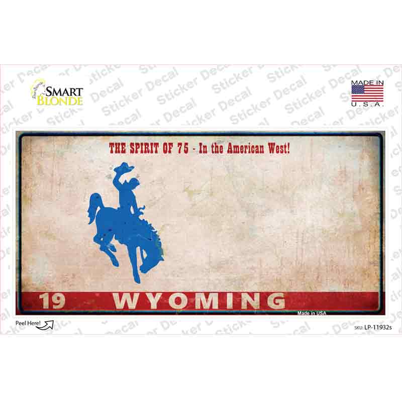 Wyoming Rusty Novelty Sticker Decal Small