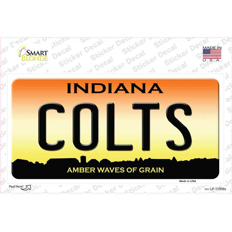 Indiana Colts Novelty Sticker Decal
